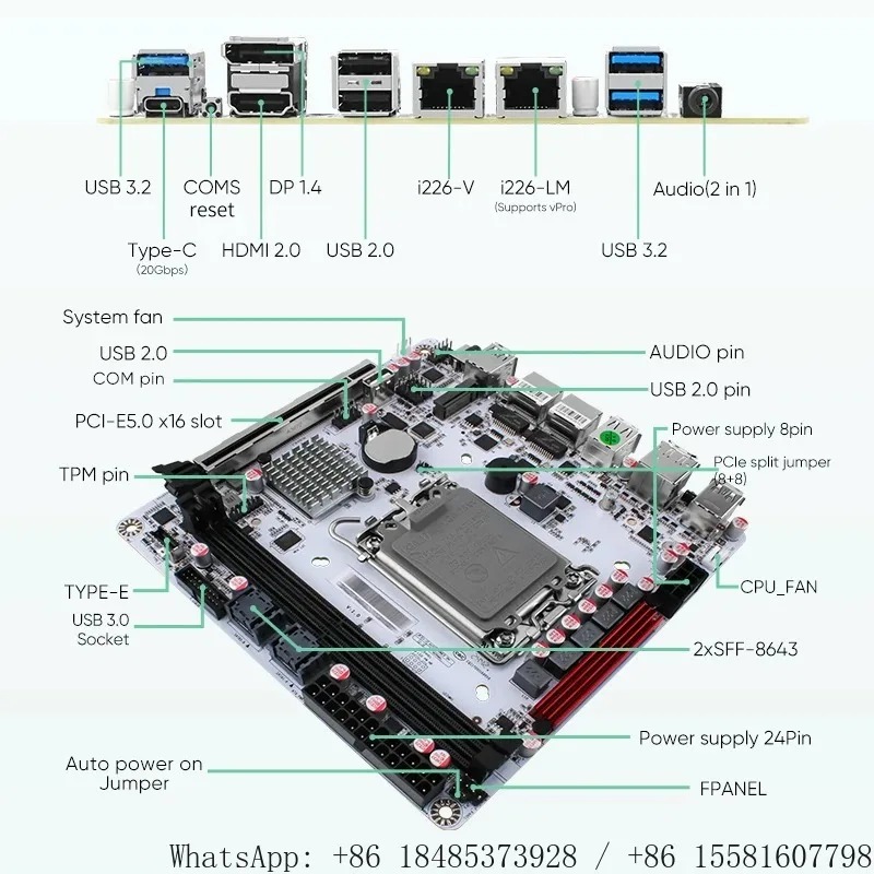 Nas Motherboard 8 Sata Mini Itx - LGA1700 Q670 미니 ITX NAS 메인보드