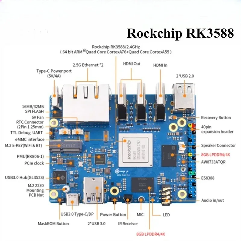 16GB RAM, RK3588 칩셋, PCIe 모듈,  - Orange Pi 5 Plus 16Gb 리뷰 및 가격